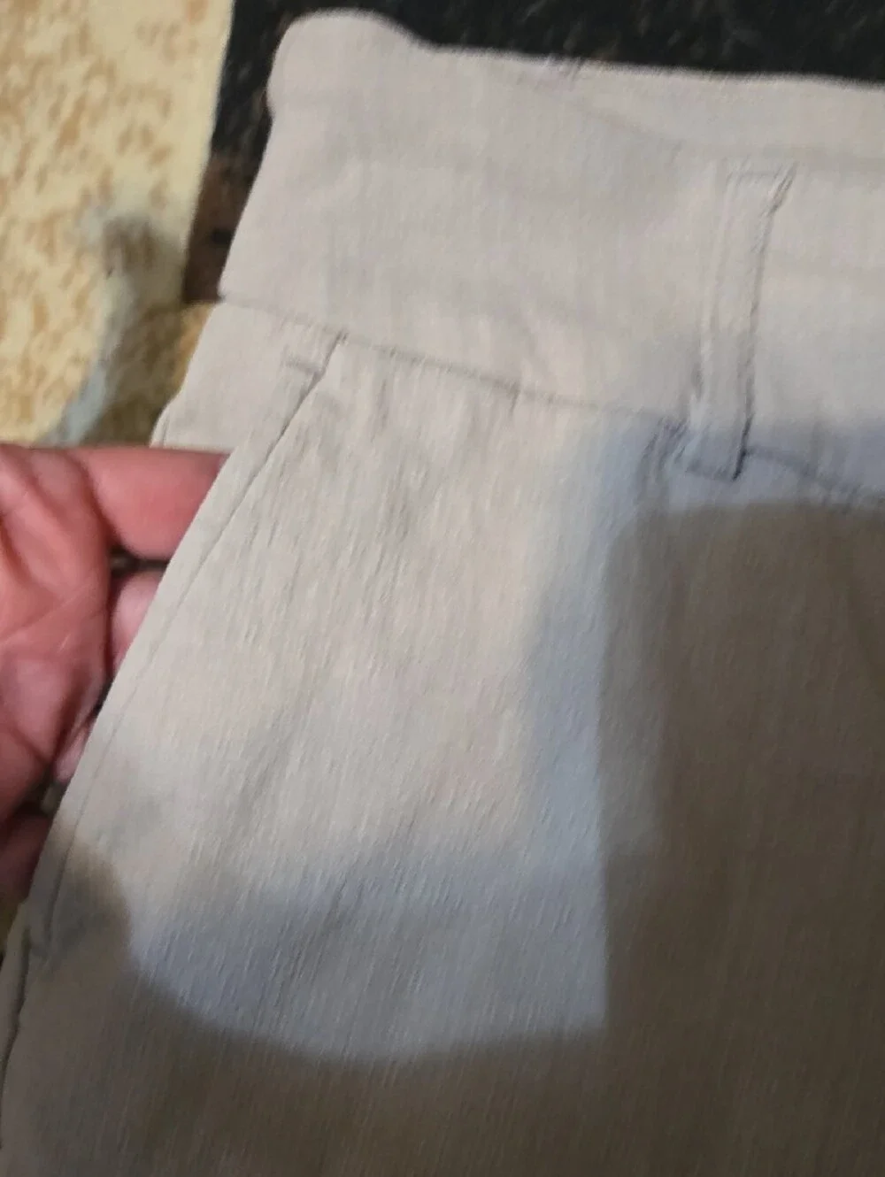 Hilary Radley Beige Linen-Blend Bermuda Shorts